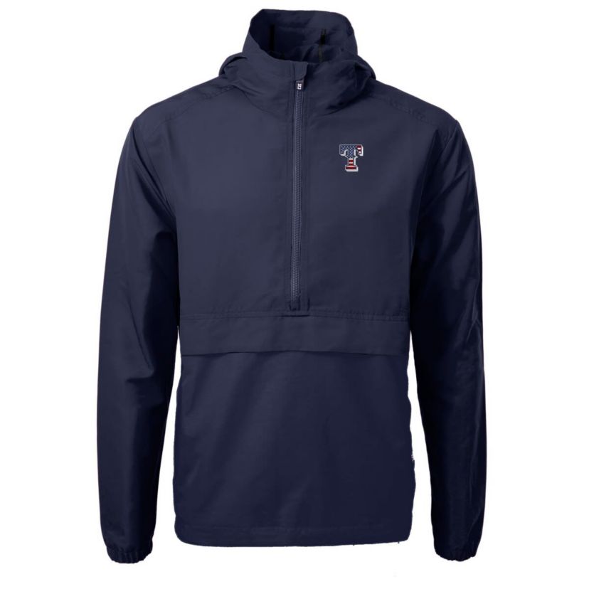 MLB Texas Rangers Americana Logo Charter Eco Knit Recycled Anorak Half-Zip Jacket