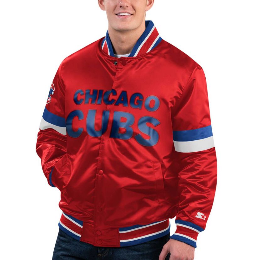 MLB Chicago Cubs Home Game Satin Full-Snap Varsity Jacket
