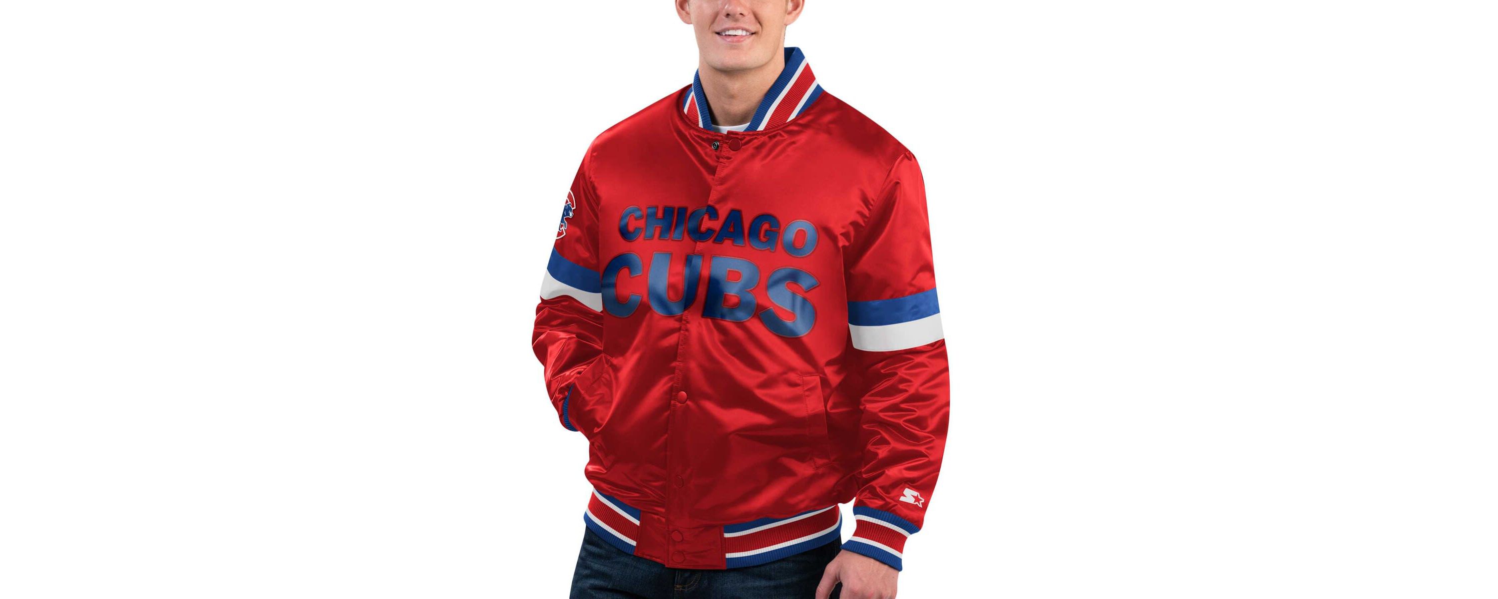 MLB Chicago Cubs Home Game Satin Full-Snap Varsity Jacket