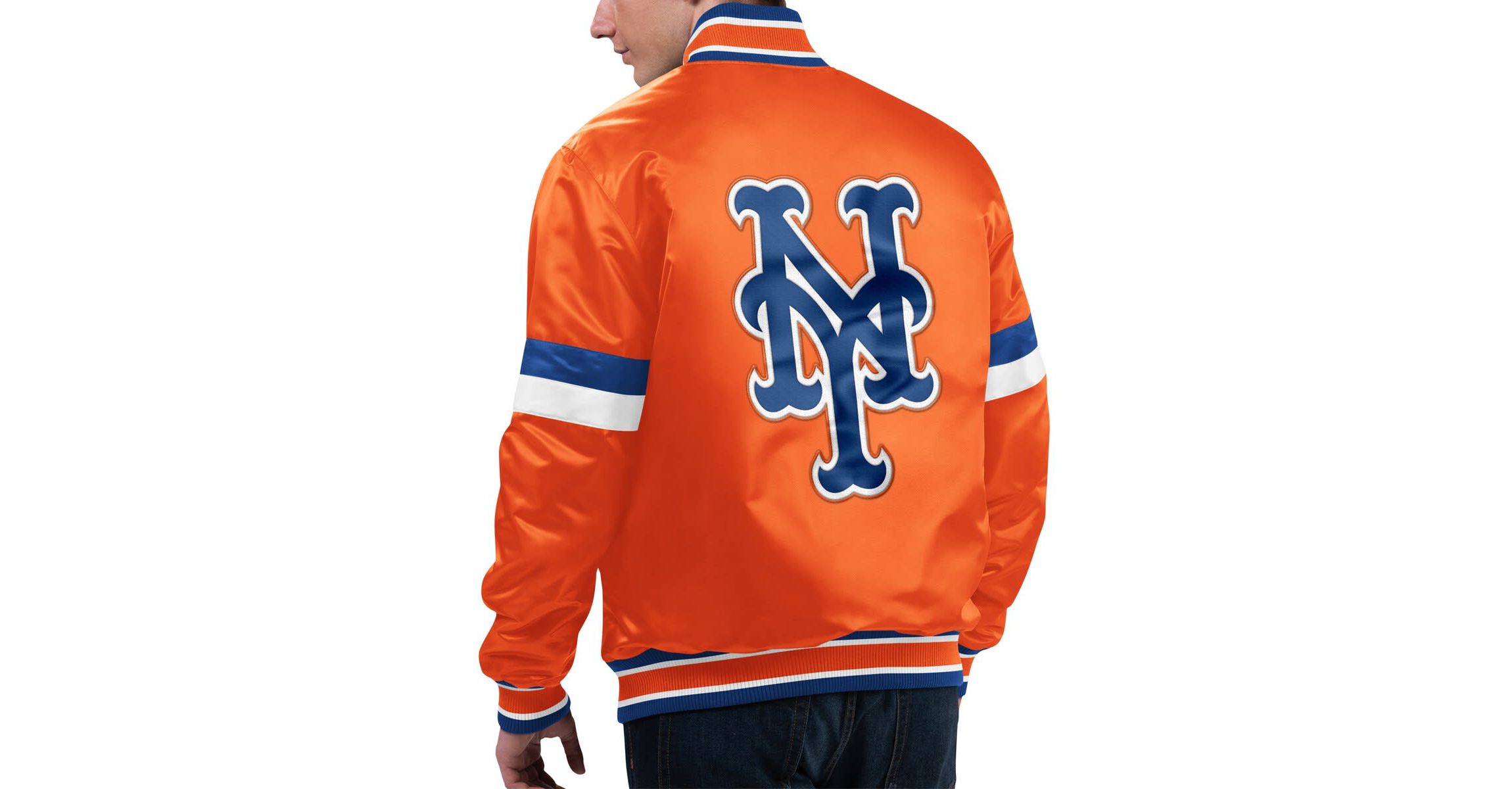 MLB New York Mets Home Game Satin Full-Snap Varsity Jacket