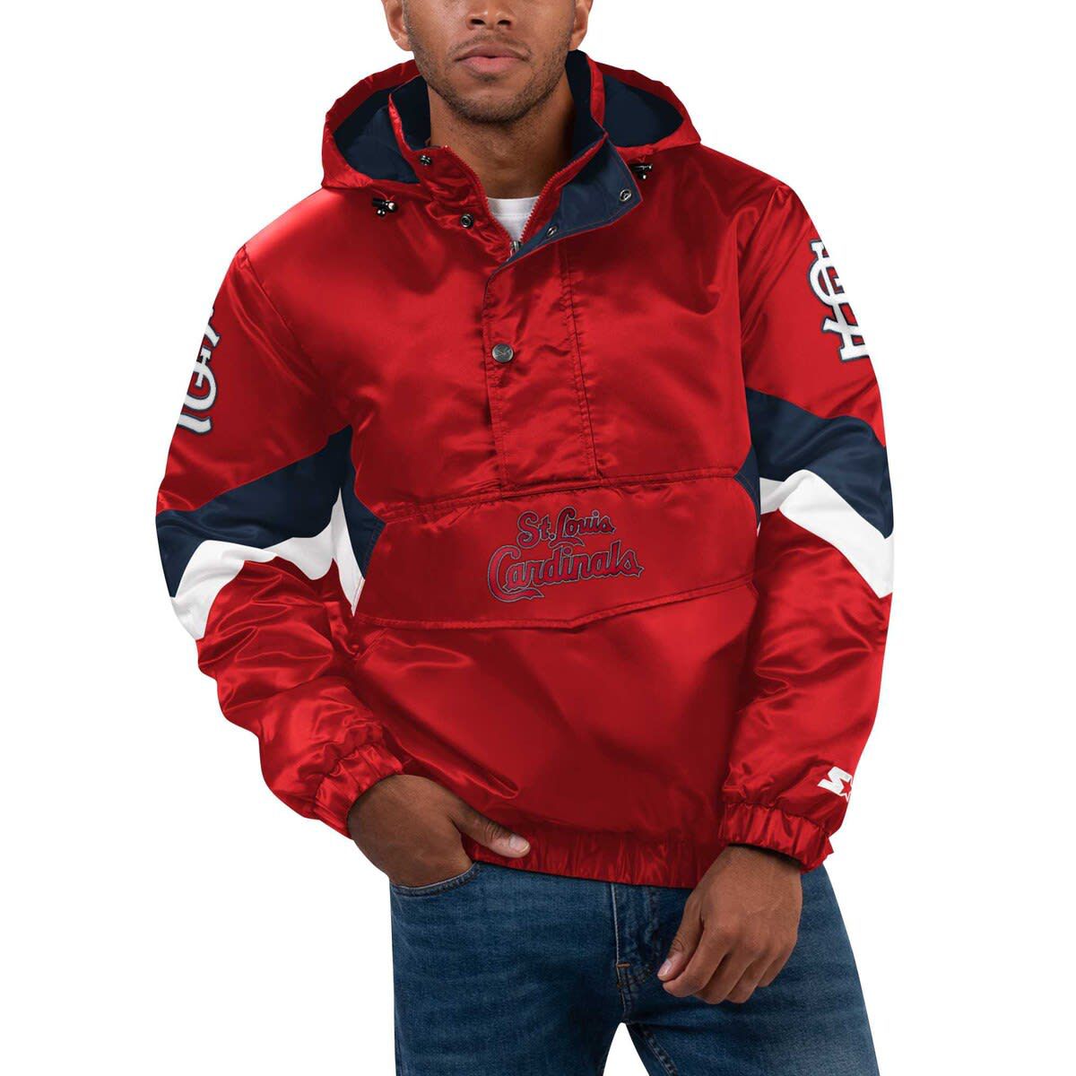 MLB St. Louis Cardinals Force Play II Half-Zip Hooded Jacket