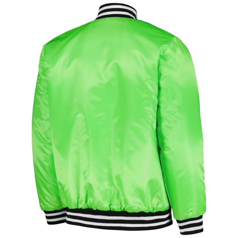 Boston Red Sox MLB Neon Boston Sox Cross Bronx Fashion Satin Full-Snap Varsity Jacket