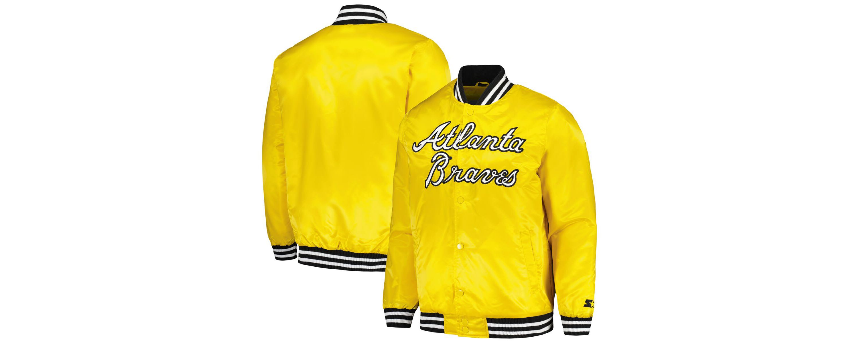 MLB Atlanta Braves Cross Bronx Fashion Satin Full-Snap Varsity Jacket