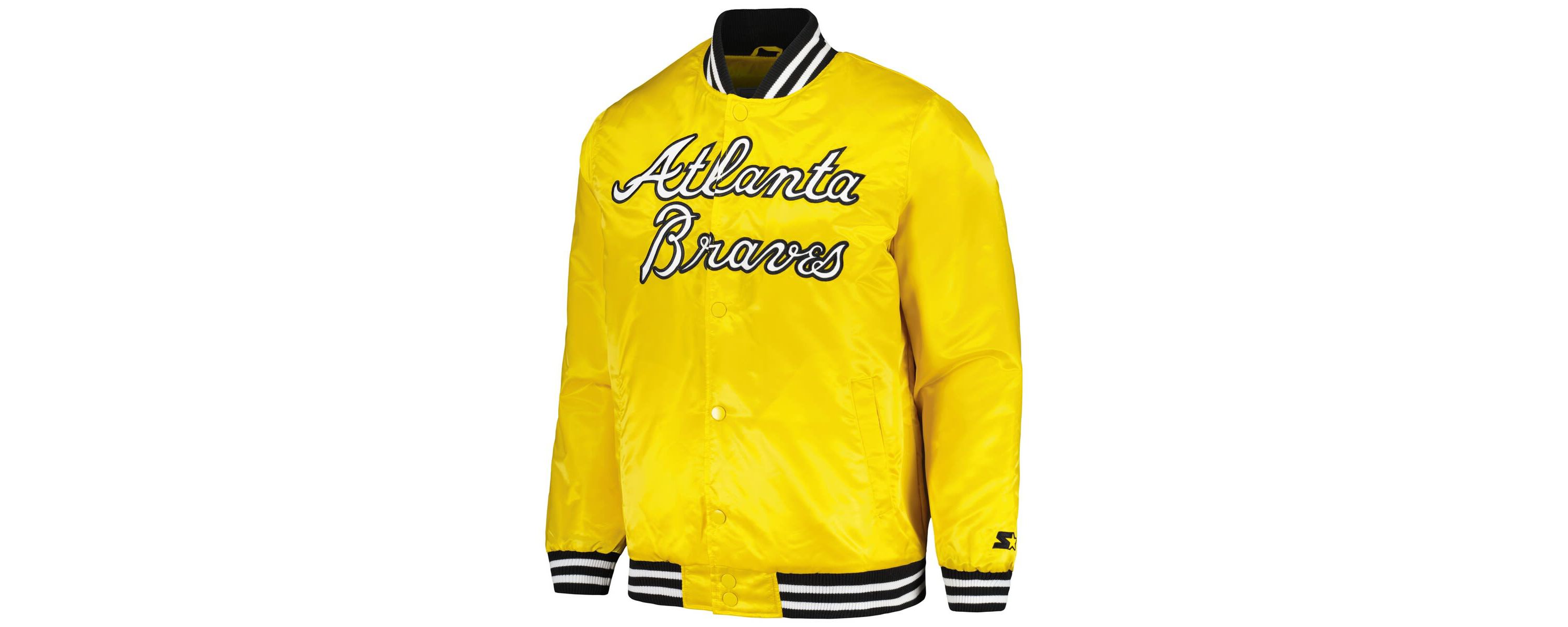 MLB Atlanta Braves Cross Bronx Fashion Satin Full-Snap Varsity Jacket