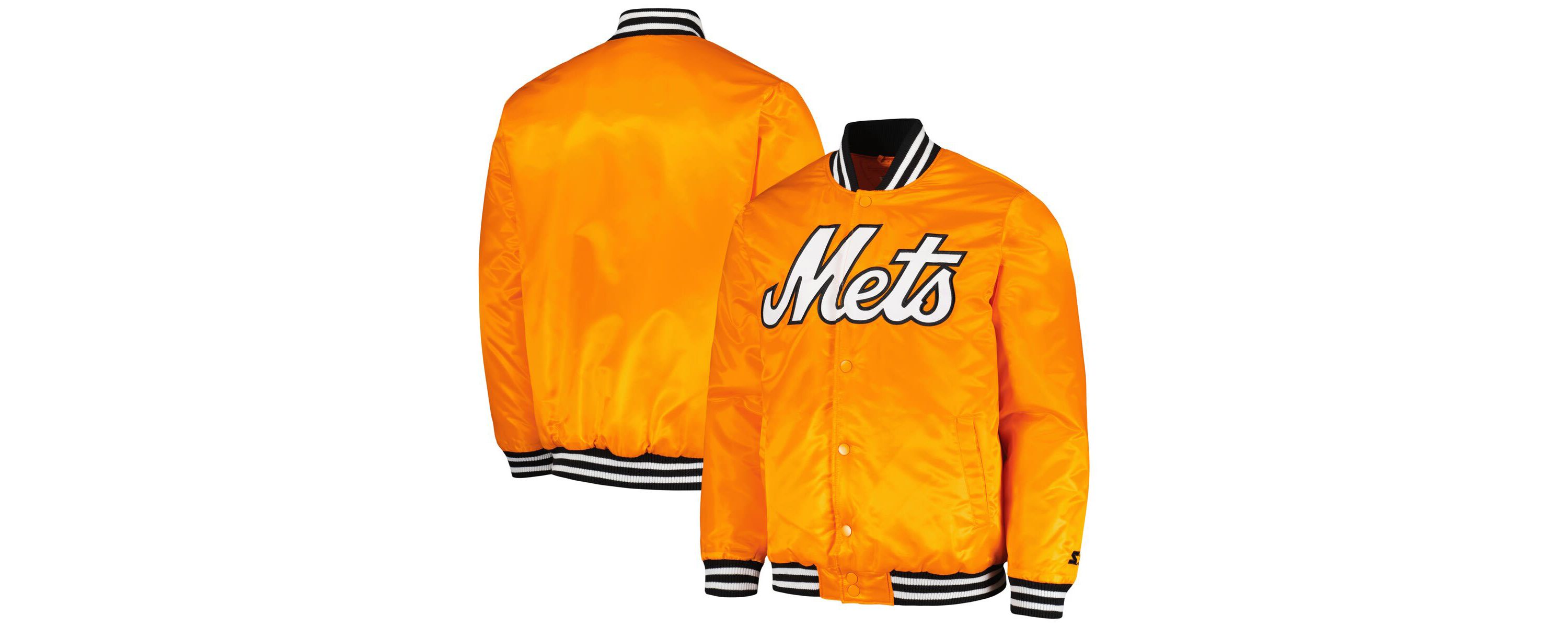 MLB New York Mets Cross Bronx Fashion Satin Full-Snap Varsity Jacket