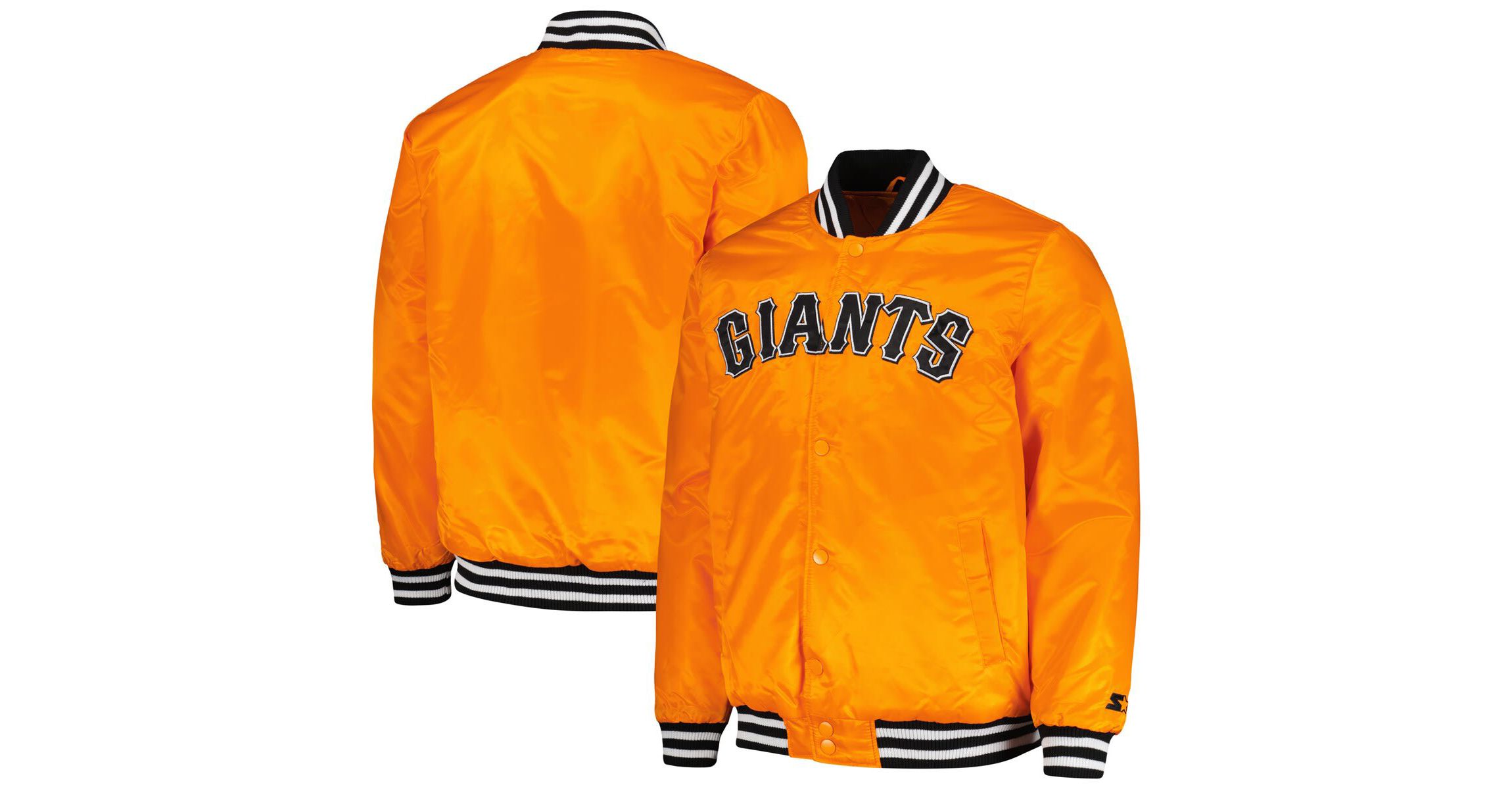 MLB San Francisco Giants Cross Bronx Fashion Satin Full-Snap Varsity Jacket