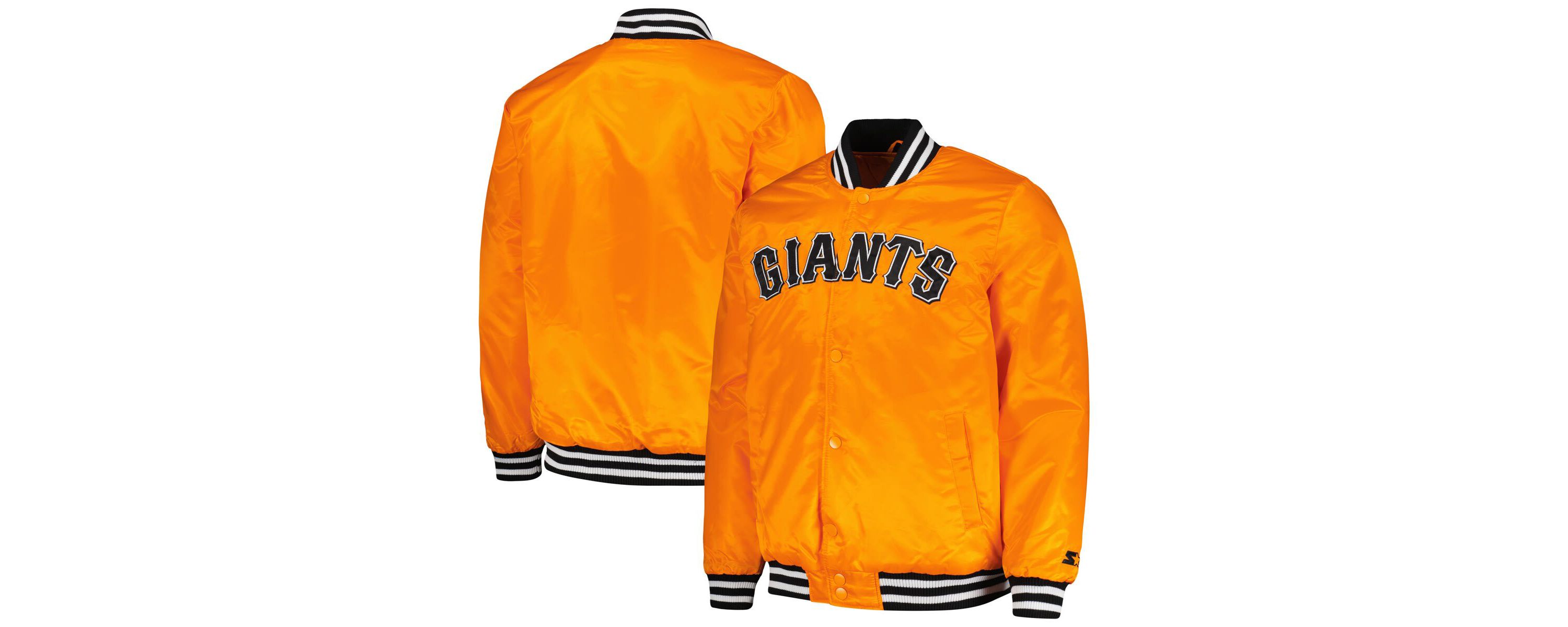 MLB San Francisco Giants Cross Bronx Fashion Satin Full-Snap Varsity Jacket