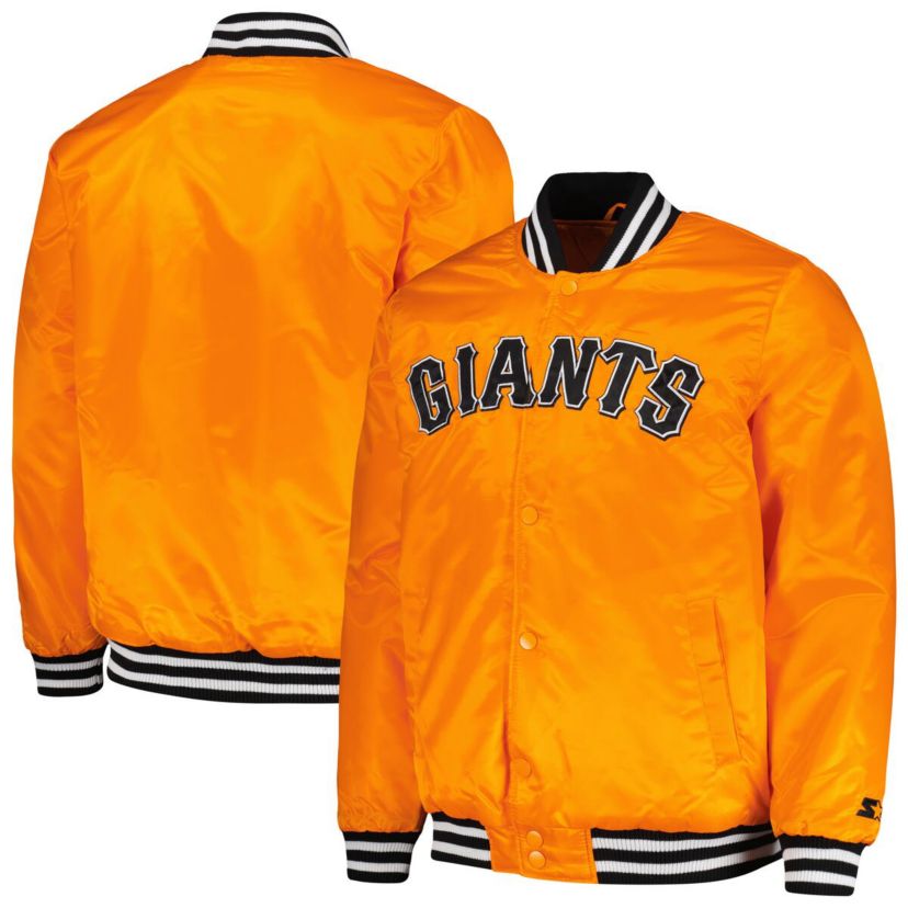 MLB San Francisco Giants Cross Bronx Fashion Satin Full-Snap Varsity Jacket