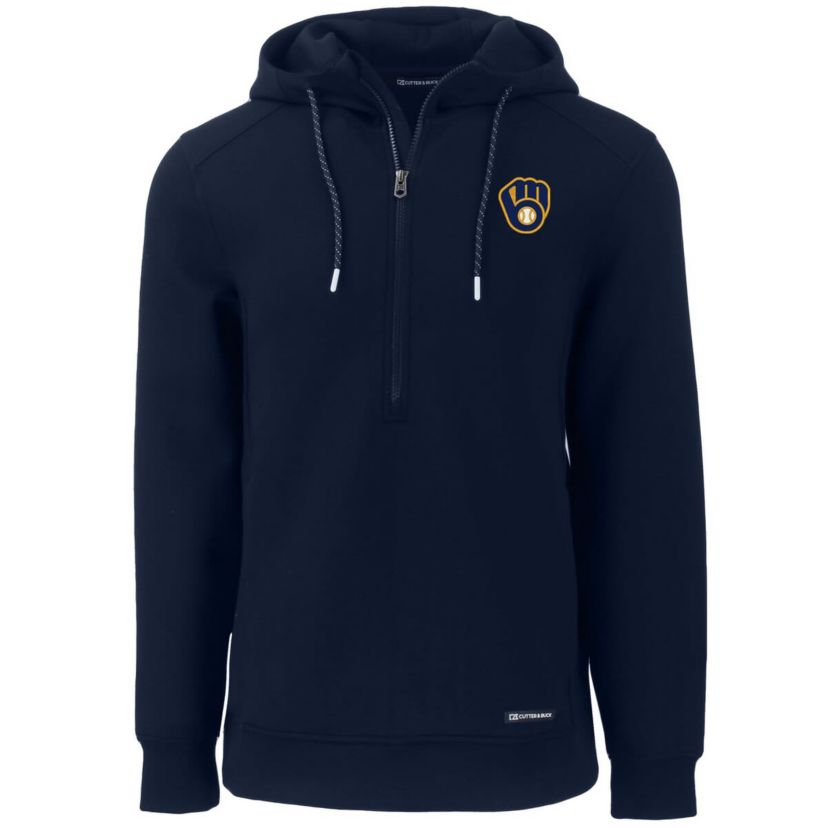 MLB Milwaukee Brewers Roam Eco Half-Zip Recycled Pullover Hoodie