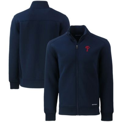 Cutter & Buck Men's MLB Philadelphia Phillies Roam Eco Recycled Full-Zip Jacket, Navy Blue, 3XL