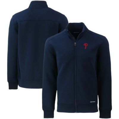 Cutter & Buck Men's MLB Philadelphia Phillies Big & Tall Roam Eco Recycled Full-Zip Jacket, Navy Blue, 3XL Tall