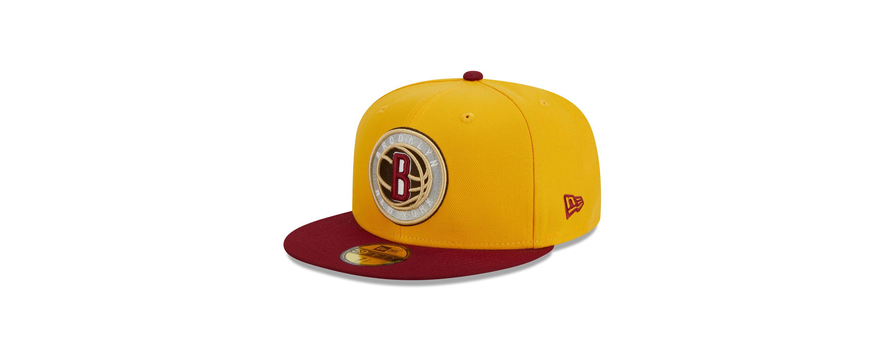 NBA Yellow/Red Brooklyn Nets Fall Leaves 2-Tone 59FIFTY Fitted Hat