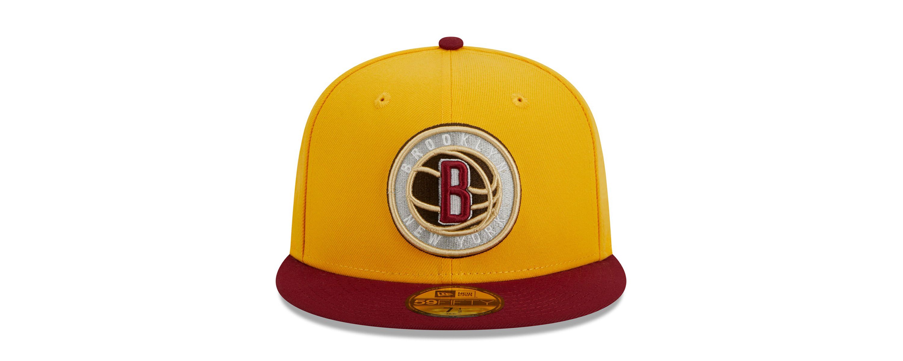 NBA Yellow/Red Brooklyn Nets Fall Leaves 2-Tone 59FIFTY Fitted Hat