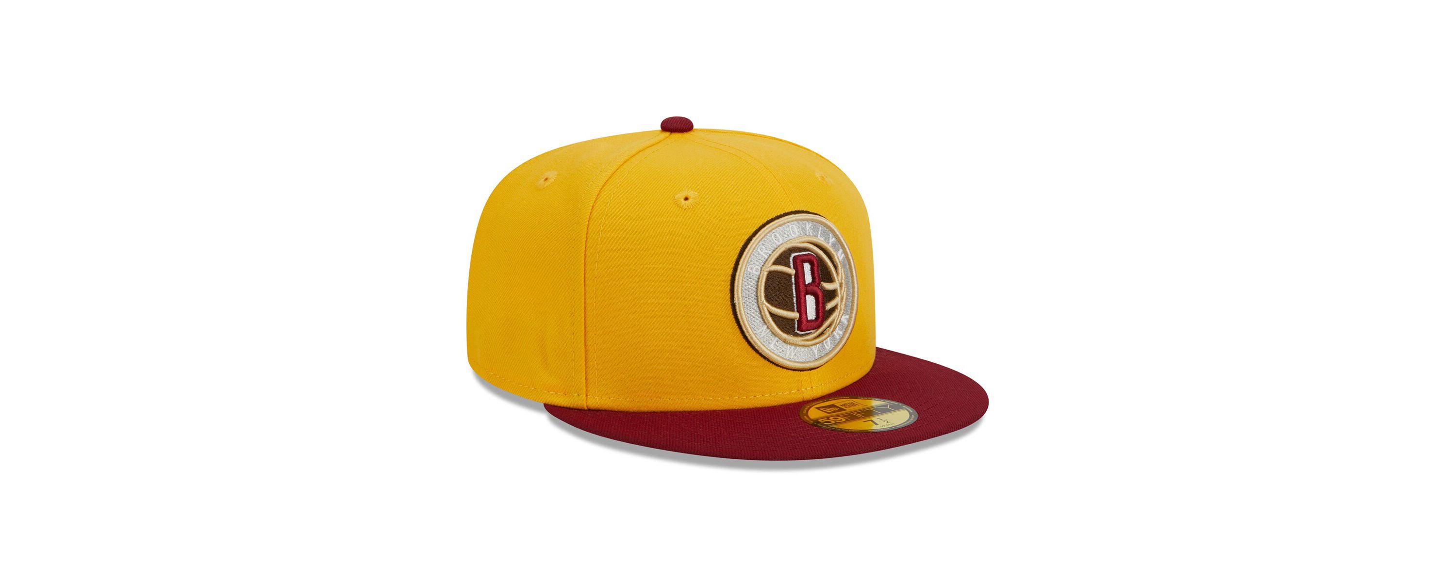 NBA Yellow/Red Brooklyn Nets Fall Leaves 2-Tone 59FIFTY Fitted Hat