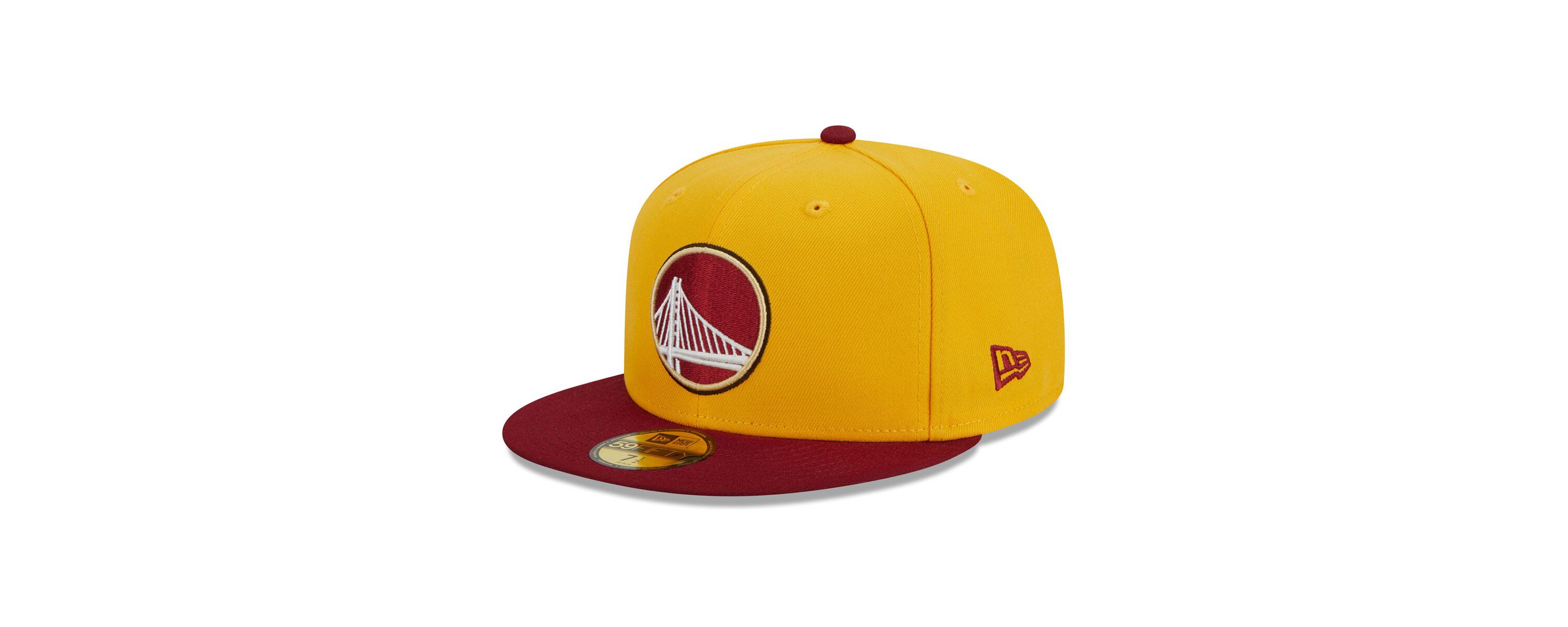 NBA Yellow/Red Golden State Warriors Fall Leaves 2-Tone 59FIFTY Fitted Hat