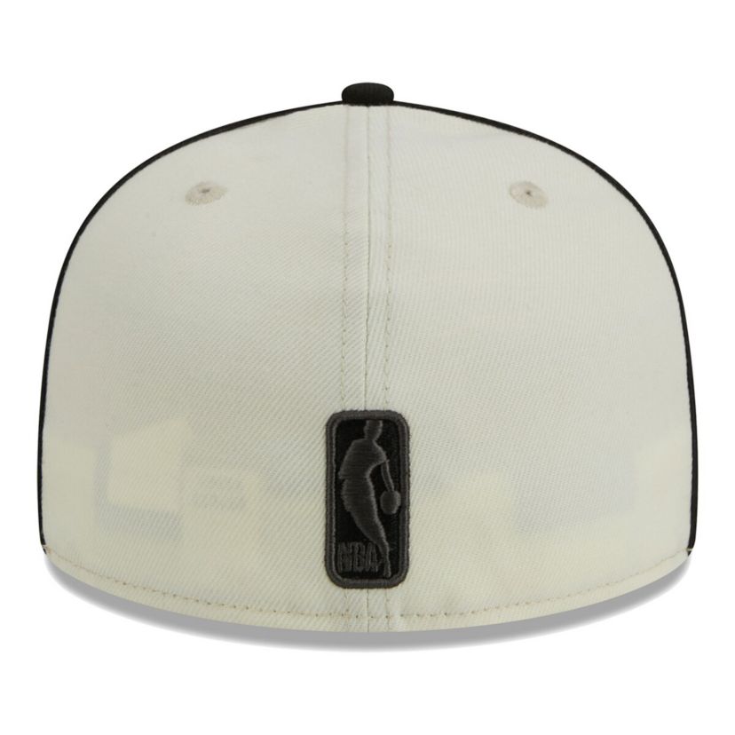 NBA Cream/Black Brooklyn Nets Piping 2-Tone 59FIFTY Fitted Hat