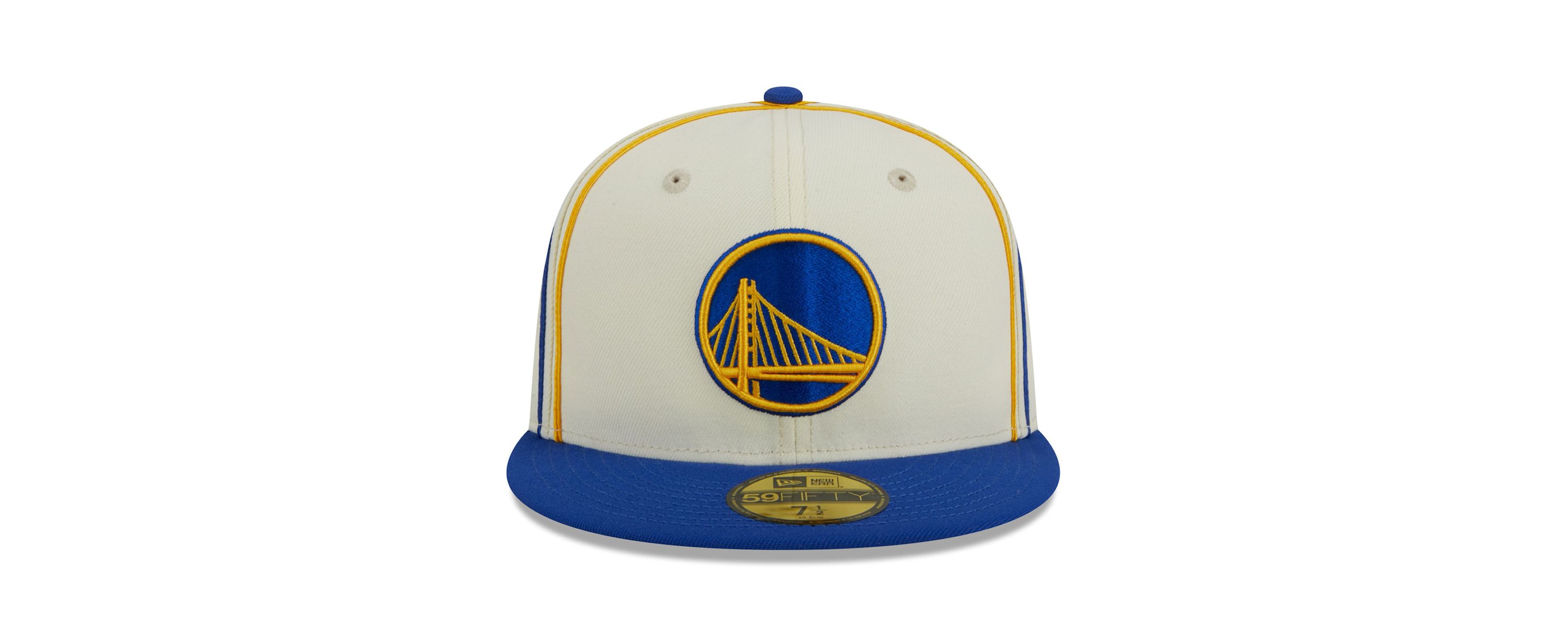 NBA Cream/Royal Golden State Warriors Piping 2-Tone 59FIFTY Fitted Hat