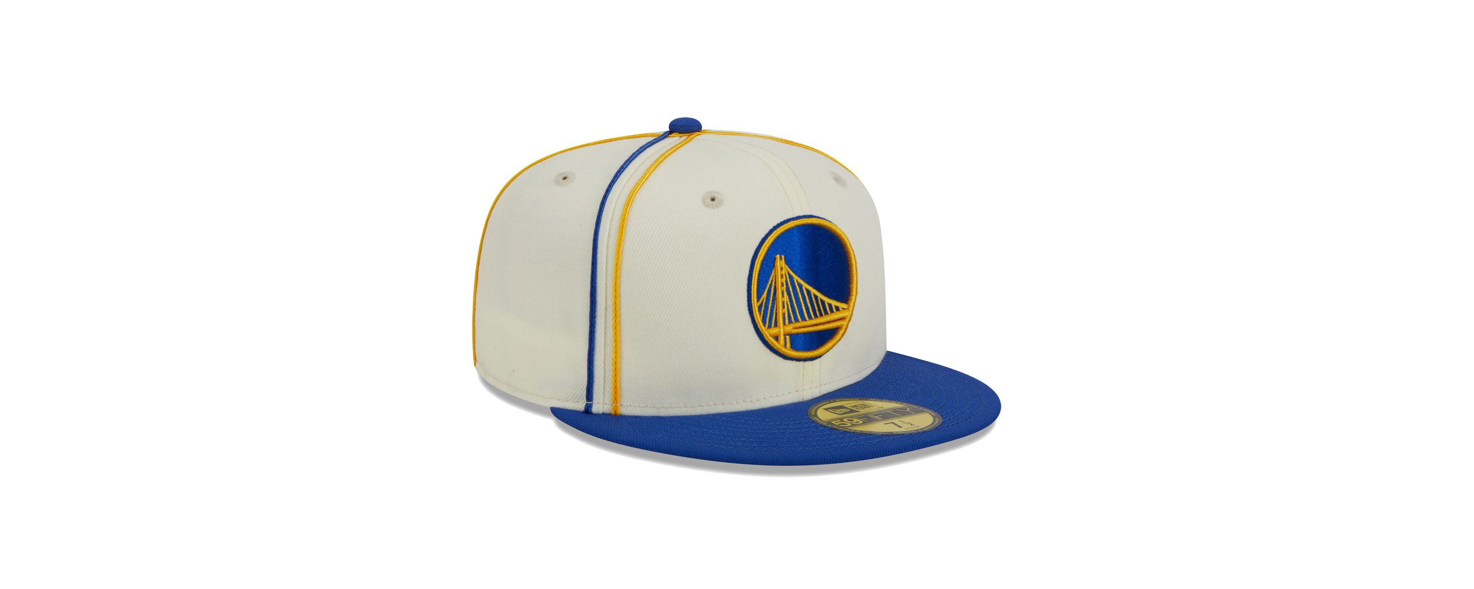 NBA Cream/Royal Golden State Warriors Piping 2-Tone 59FIFTY Fitted Hat