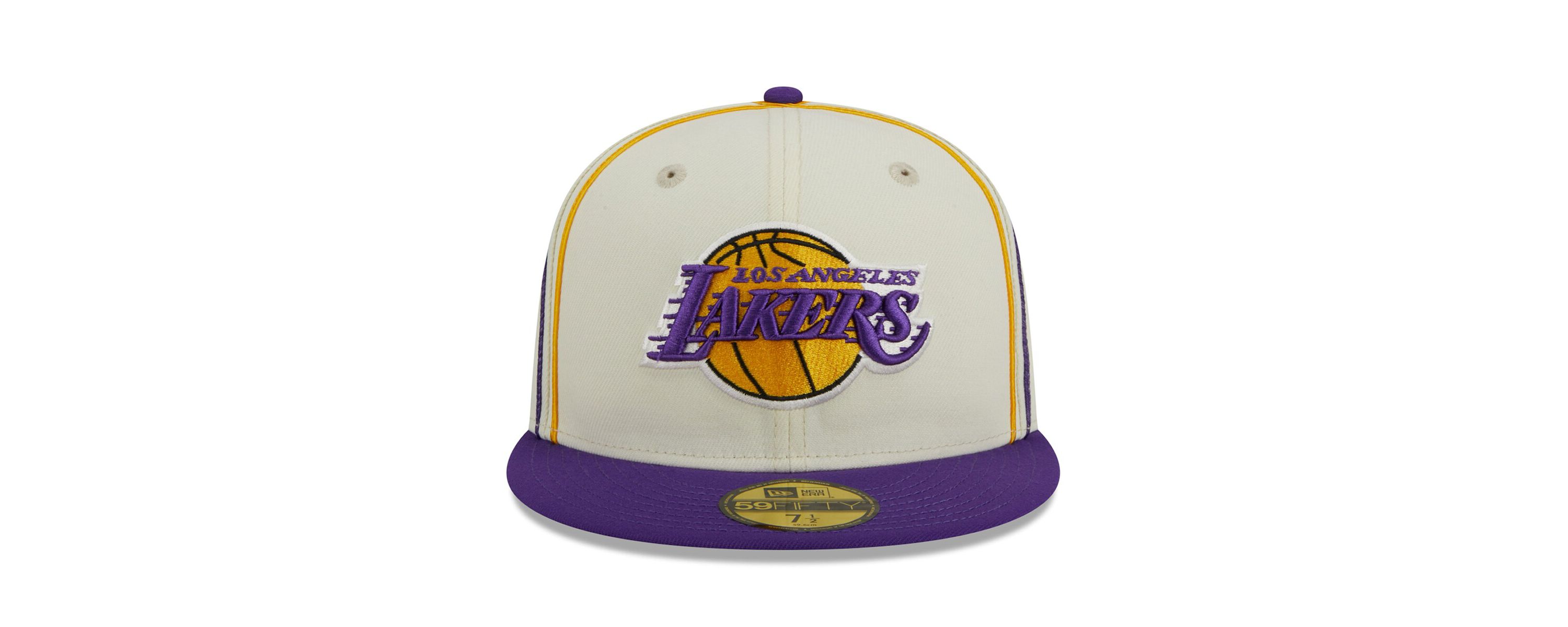 NBA Cream/Purple Los Angeles Lakers Piping 2-Tone 59FIFTY Fitted Hat