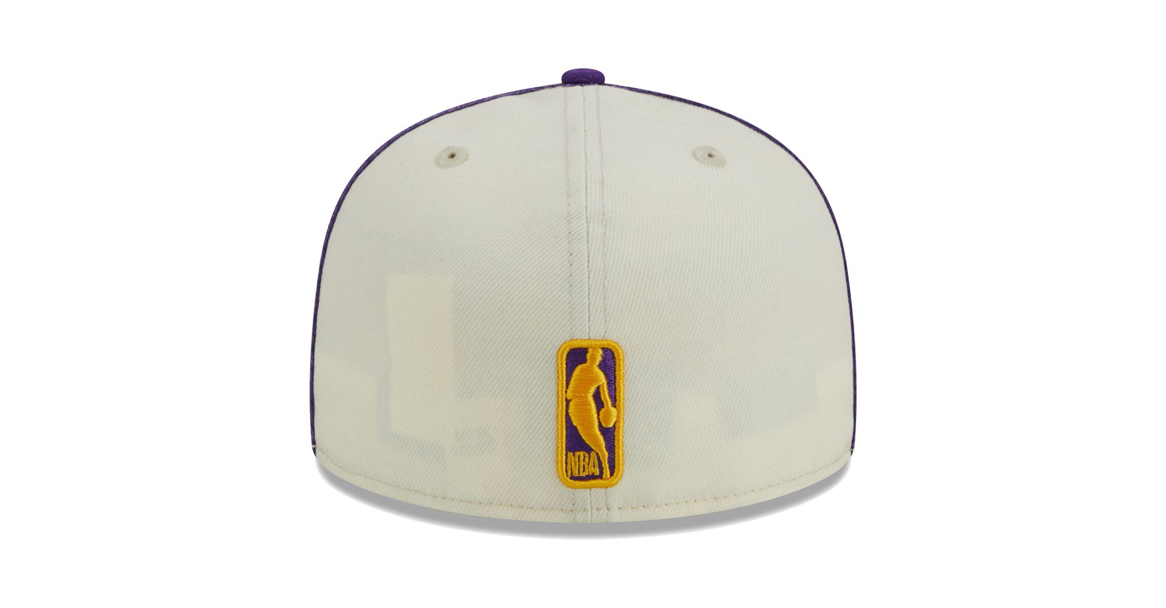 NBA Cream/Purple Los Angeles Lakers Piping 2-Tone 59FIFTY Fitted Hat