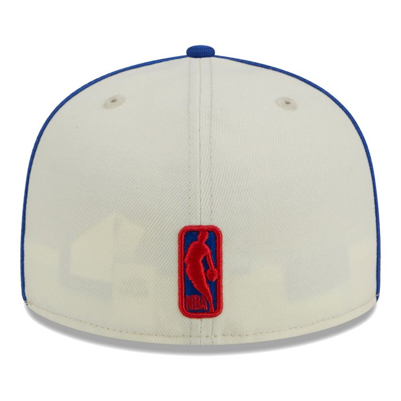 NBA Cream/Royal Philadelphia 76ers Piping 2-Tone 59FIFTY Fitted Hat