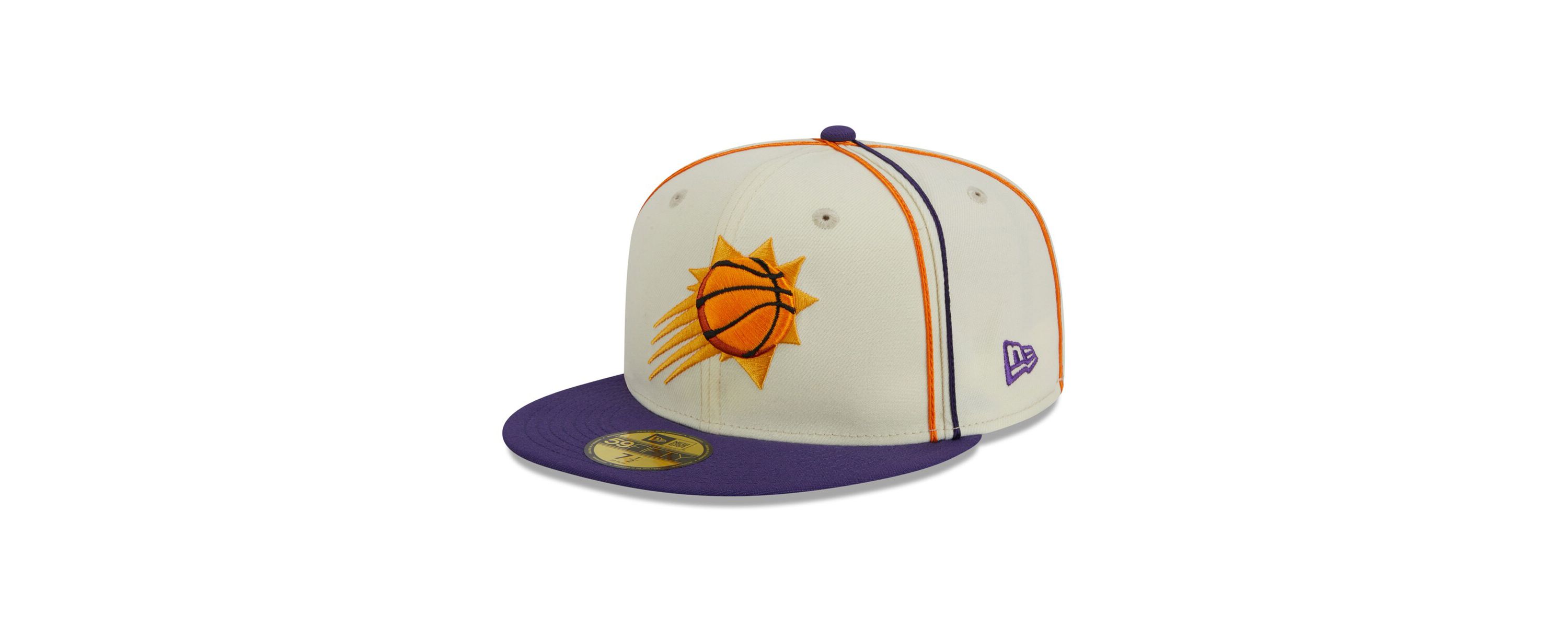 NBA Cream/Purple Phoenix Suns Piping 2-Tone 59FIFTY Fitted Hat