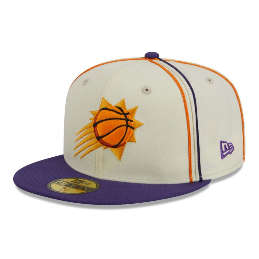 NBA Cream/Purple Phoenix Suns Piping 2-Tone 59FIFTY Fitted Hat