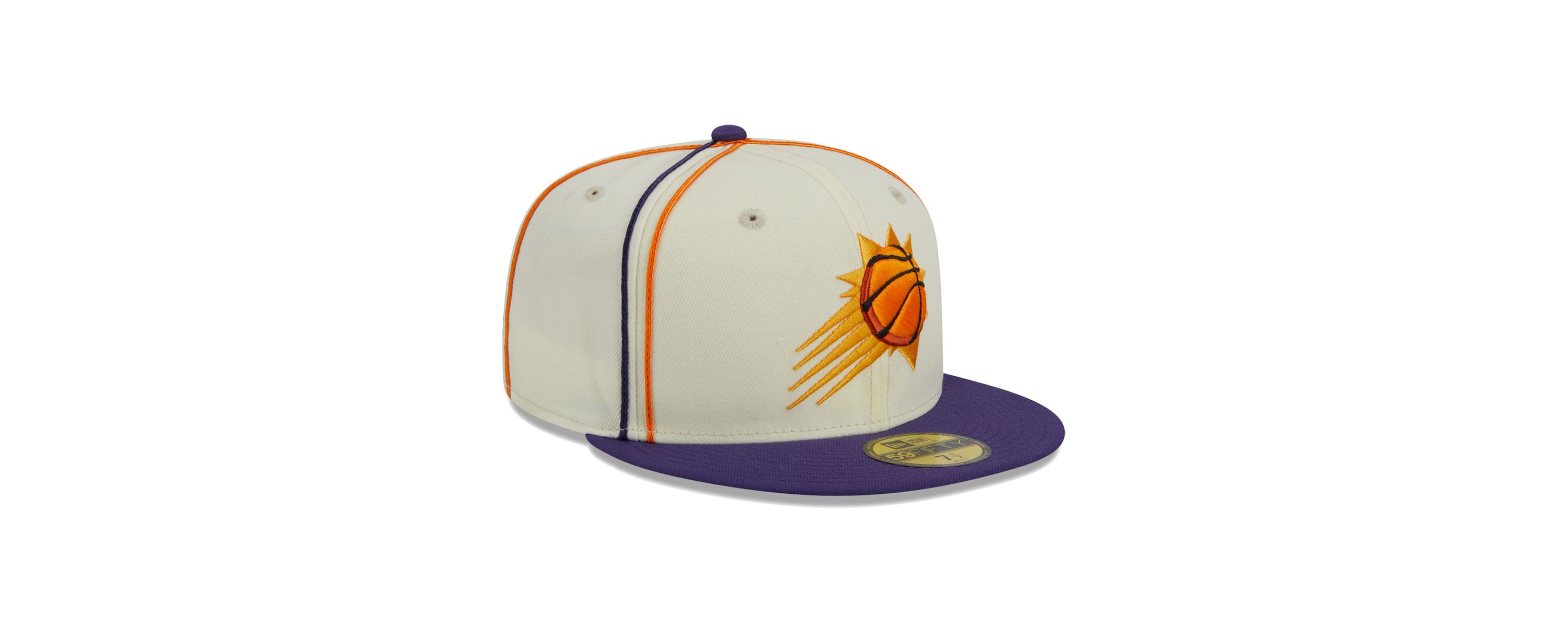 NBA Cream/Purple Phoenix Suns Piping 2-Tone 59FIFTY Fitted Hat