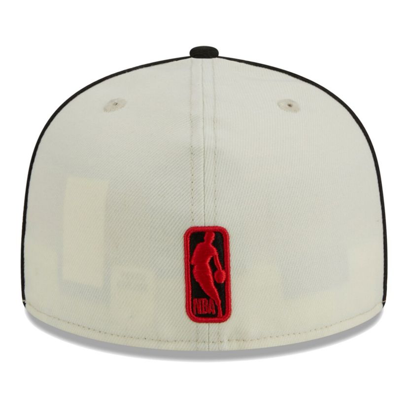 NBA Cream/Black Portland Trail Blazers Piping 2-Tone 59FIFTY Fitted Hat