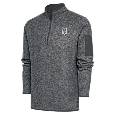 Antigua Men's MLB Detroit Tigers Metallic Fortune Quarter-Zip Pullover Jacket, 4XL