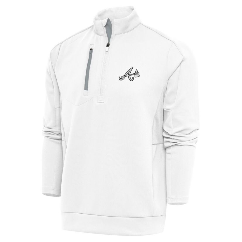 MLB Atlanta Braves Metallic Generation Quarter-Zip Pullover Top