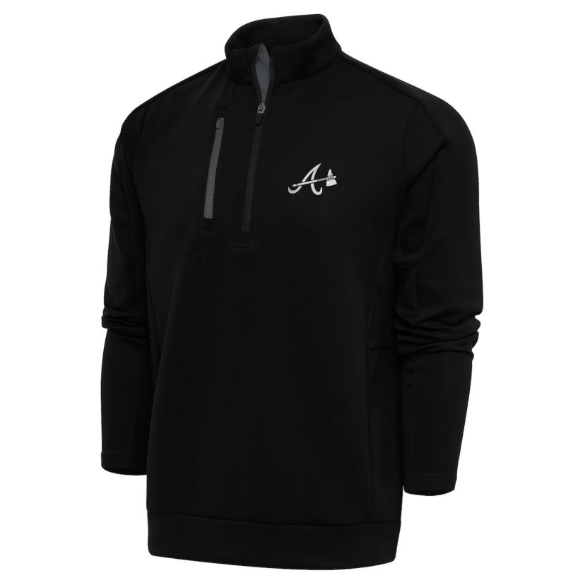 MLB Atlanta Braves Metallic Generation Quarter-Zip Pullover Top