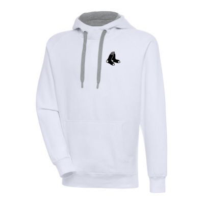 Antigua Men's Boston Red Sox MLB Boston Sox Metallic Victory Pullover Hoodie, White, 2XL
