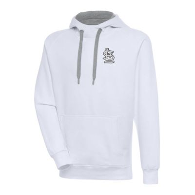 Antigua Men's MLB St. Louis Cardinals Metallic Victory Pullover Hoodie, White, 2XL