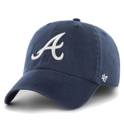 '47 Men's MLB Atlanta Braves Franchise Logo Fitted Hat, Navy Blue, Large