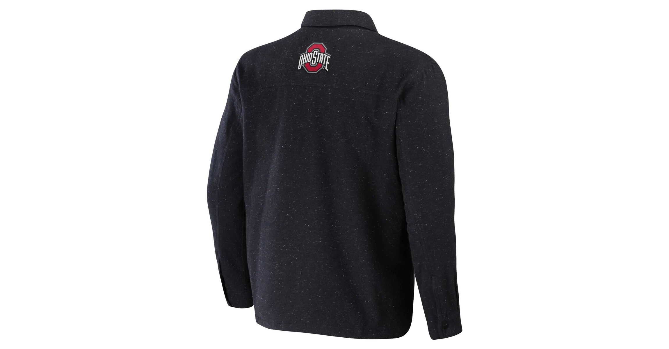 NCAA Heather Ohio State Buckeyes Sherpa-Lined Full-Snap Shacket