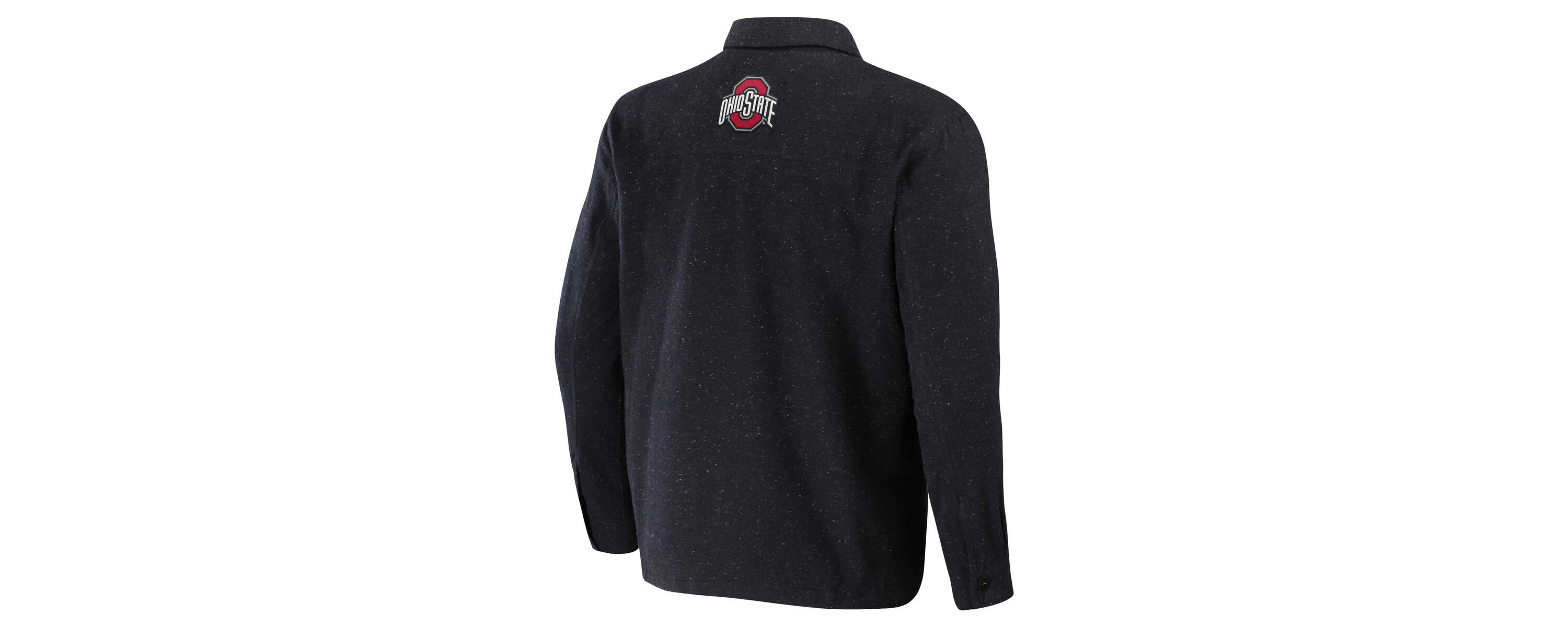 NCAA Heather Ohio State Buckeyes Sherpa-Lined Full-Snap Shacket