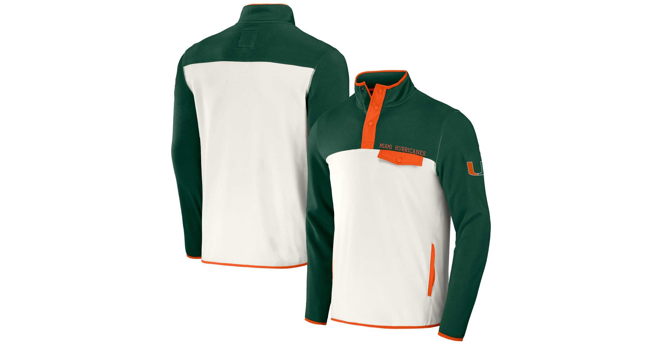 Miami (FL) Hurricanes NCAA Forest Miami Hurricanes Micro Fleece Half-Snap Jacket