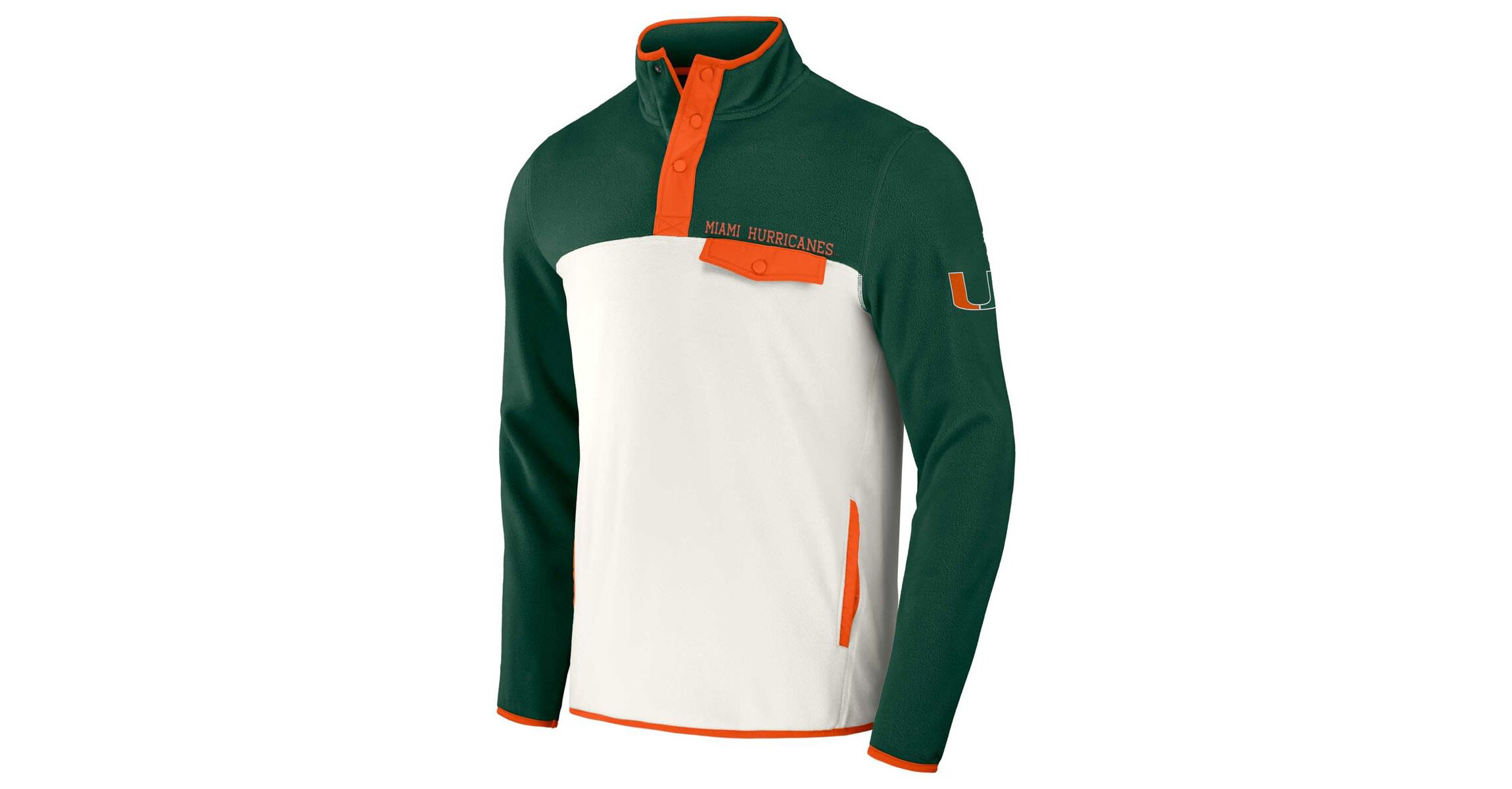 Miami (FL) Hurricanes NCAA Forest Miami Hurricanes Micro Fleece Half-Snap Jacket