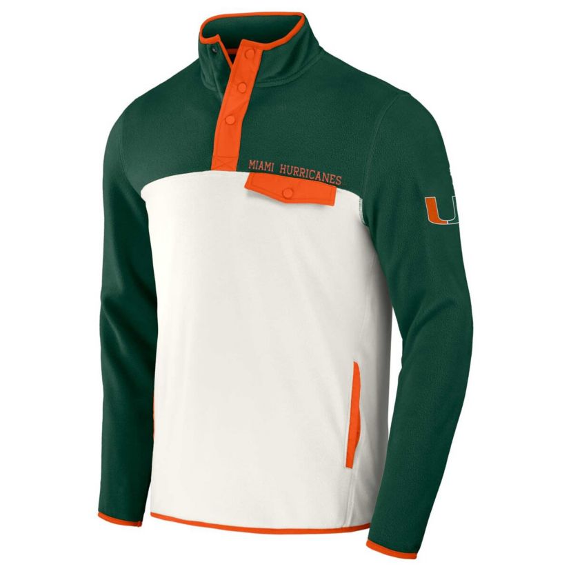 Miami (FL) Hurricanes NCAA Forest Miami Hurricanes Micro Fleece Half-Snap Jacket