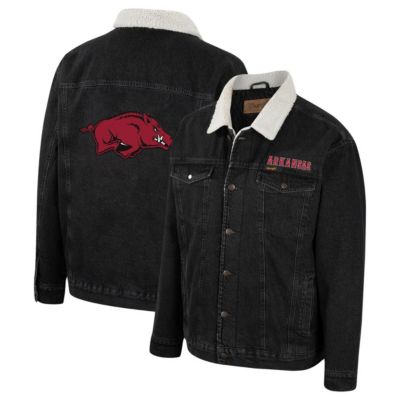 Colosseum x Wrangler Men's NCAA x Wrangler Arkansas Razorbacks Western Button-Up Jacket, Grey, Large