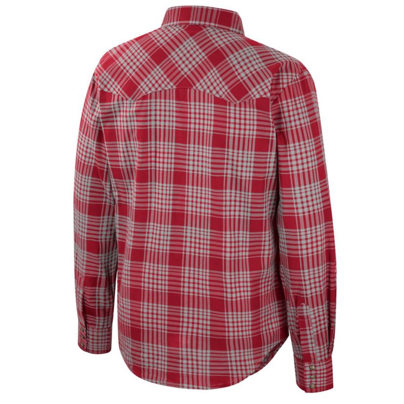 NCAA x Wrangler Oklahoma Sooners Plaid Western Long Sleeve Full-Snap Shirt