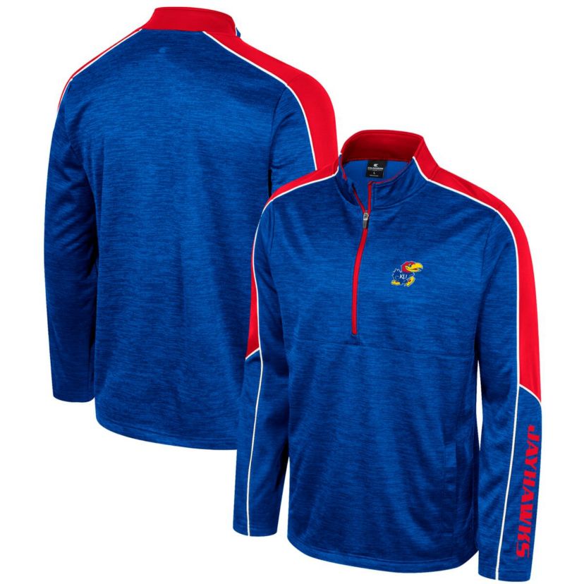 NCAA Kansas Jayhawks Marled Half-Zip Jacket