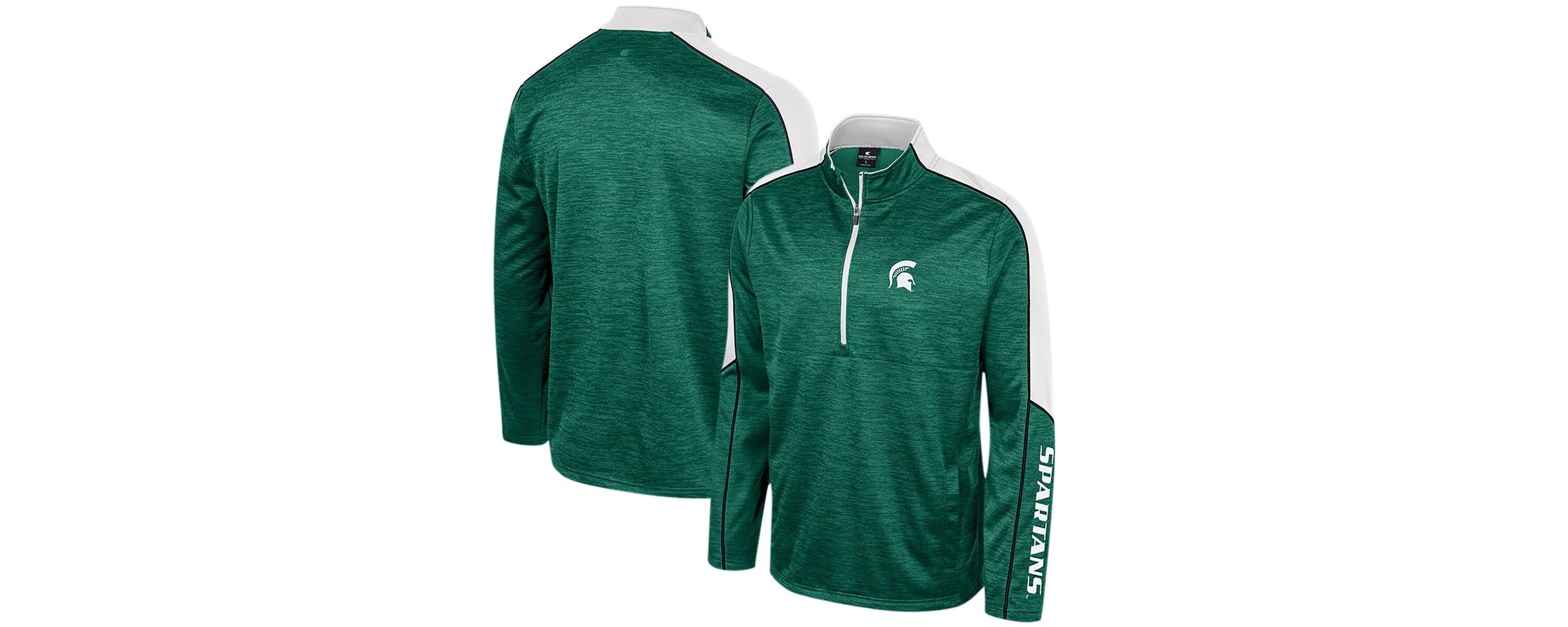 NCAA Michigan State Spartans Marled Half-Zip Jacket