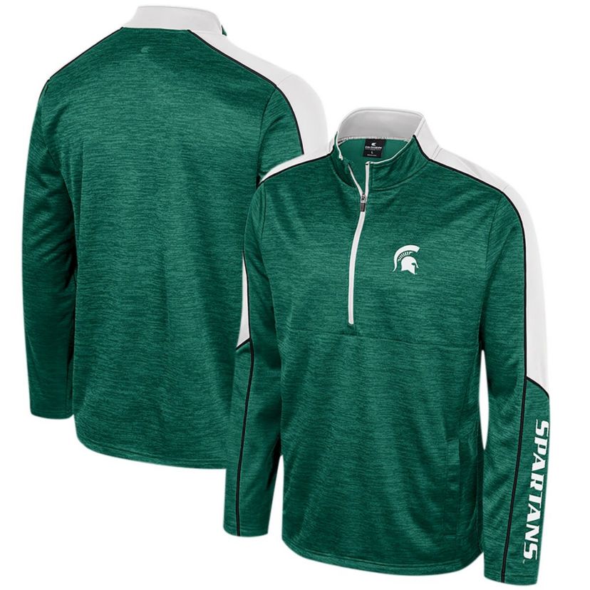NCAA Michigan State Spartans Marled Half-Zip Jacket