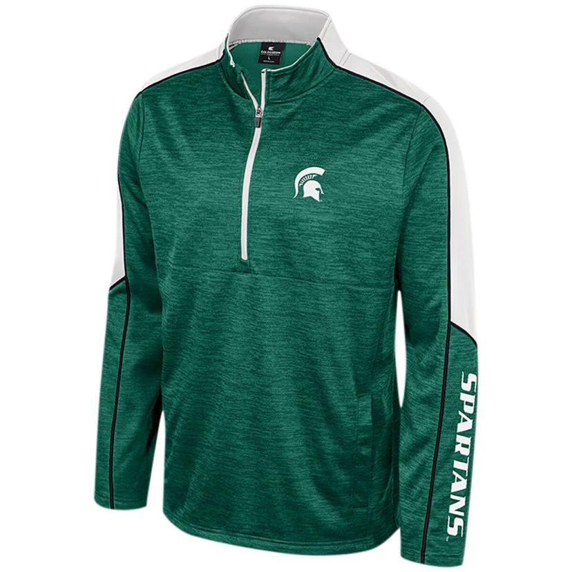 NCAA Michigan State Spartans Marled Half-Zip Jacket