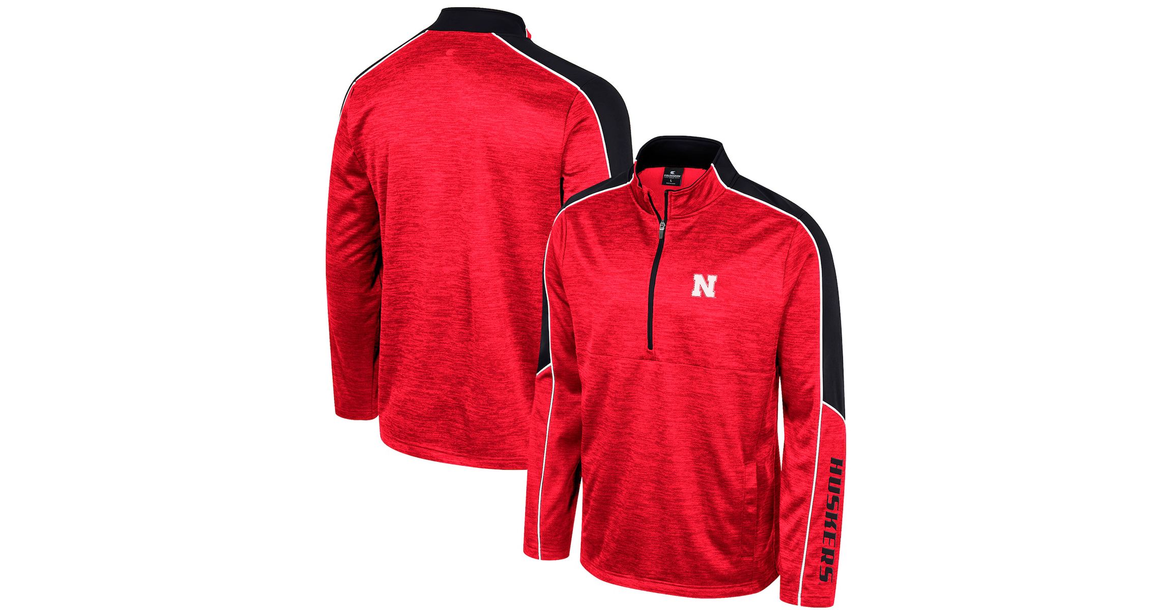 NCAA Nebraska Huskers Marled Half-Zip Jacket