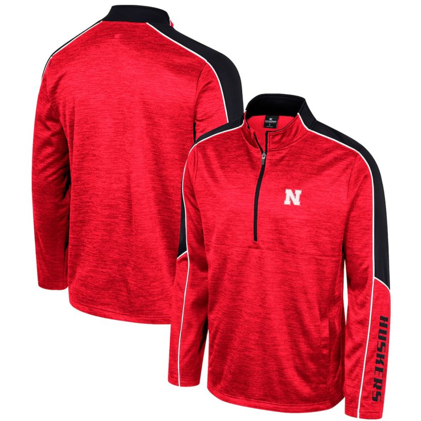 NCAA Nebraska Huskers Marled Half-Zip Jacket