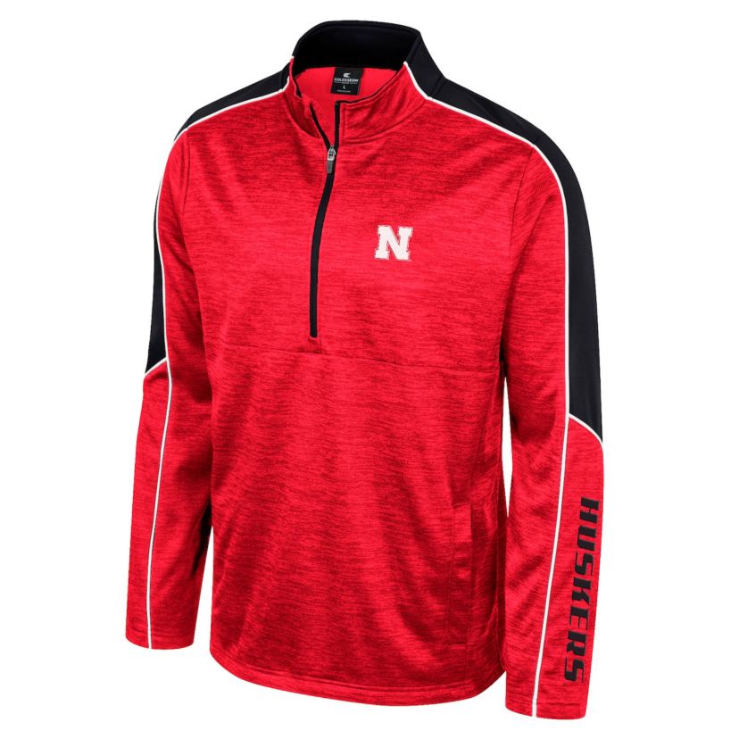 NCAA Nebraska Huskers Marled Half-Zip Jacket