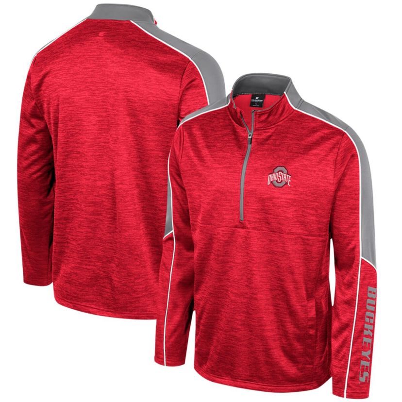 NCAA Ohio State Buckeyes Marled Half-Zip Jacket